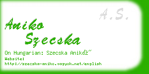 aniko szecska business card